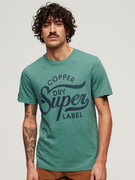 Camiseta con estampado Superdry verde