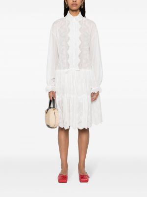 Gėlėtas siuvinėtas mini suknele Ermanno Scervino balta