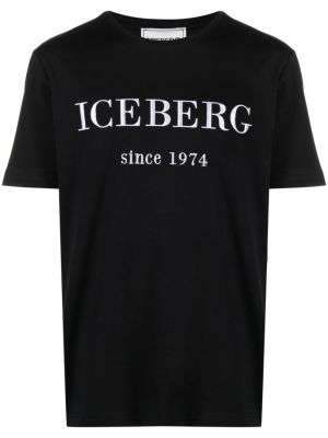 Tricou cu broderie din bumbac Iceberg