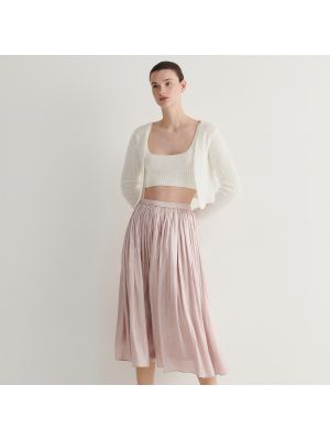 Różowa spódnica midi plisowana Reserved