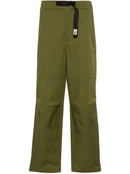 Ravne hlače z vezenjem The North Face zelena