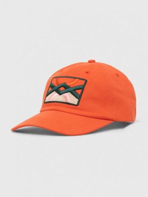 Памучна шапка с козирки с апликация United Colors Of Benetton оранжево