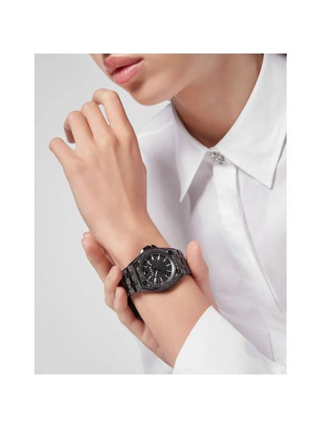 Zegarek z kryształkami Philipp Plein czarny