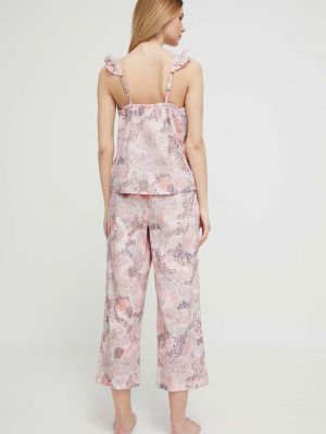 Pamučna pidžama Kate Spade ružičasta