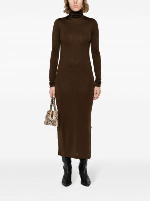Pikowana sukienka midi na guziki wełniana Polo Ralph Lauren