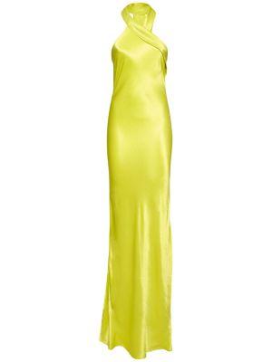 Сатенена макси рокля Galvan жълто