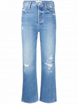 Nødlidende stretch jeans Mother blå