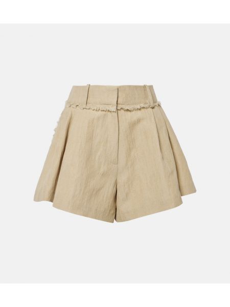 Shorts taille haute en coton Rabanne beige