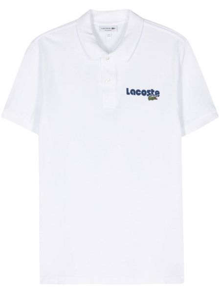 Поло тениска с принт Lacoste бяло