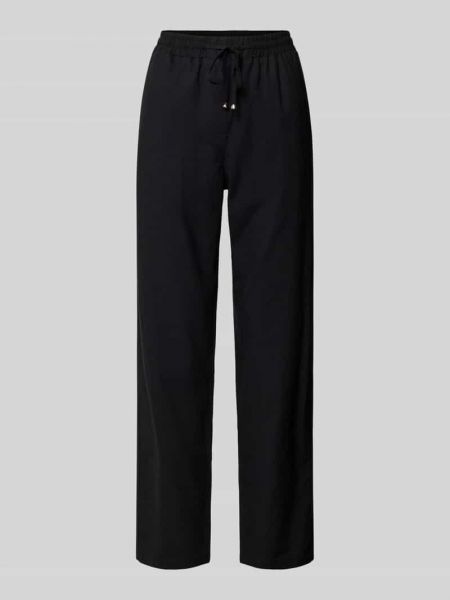 Lniane proste spodnie Milano Italy czarne