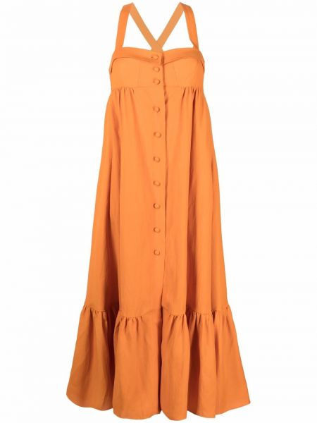 Vestido midi con botones sin mangas Sandro Paris naranja