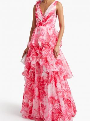 Платье с принтом Marchesa Notte розовое
