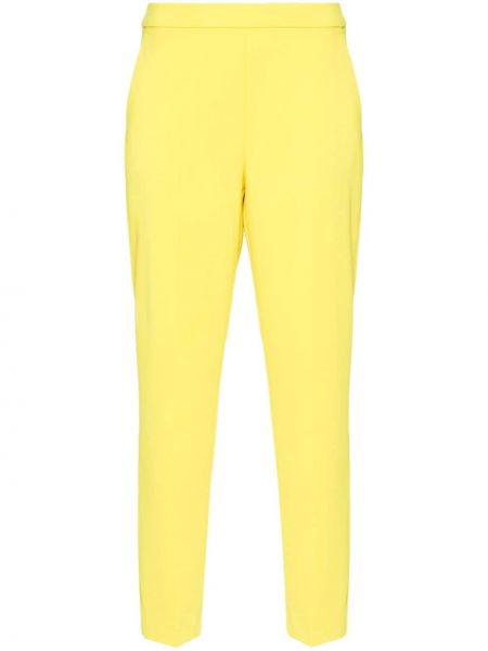 Krepové slim fit kalhoty Pinko žluté