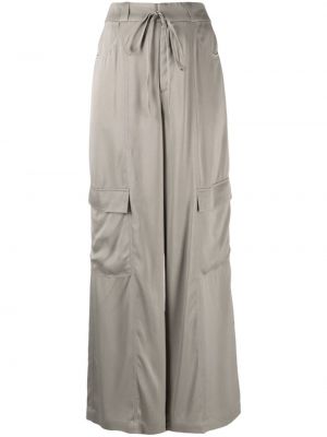 Сатенени карго панталони с джобове Aeron сиво
