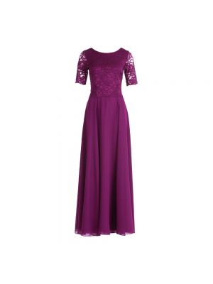 Fioletowa sukienka długa koronkowa Vera Mont