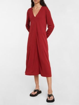 Sukienka midi z długim rękawem Max Mara czerwona