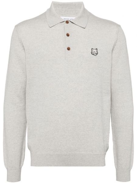 Kort sweater Maison Kitsuné grå