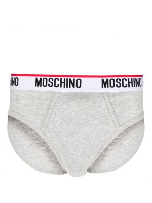 Bavlněné boxerky s potiskem Moschino šedé