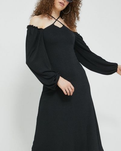 Midi šaty Hollister Co. černé