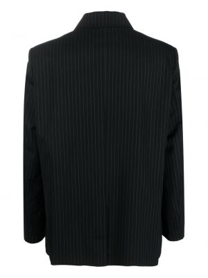 Gestreifter woll blazer mit print Attachment schwarz
