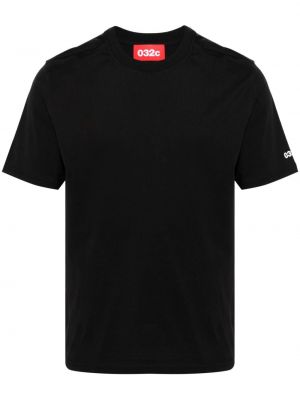 Tričko s potiskem s kulatým výstřihem 032c černé
