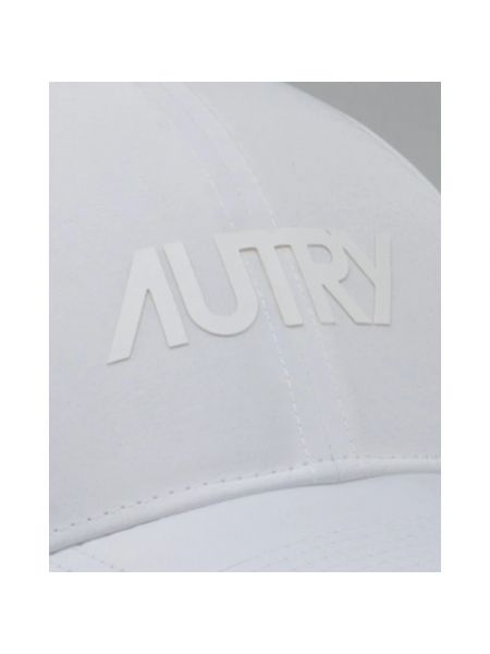 Haftowana czapka z daszkiem z kapturem Autry biała