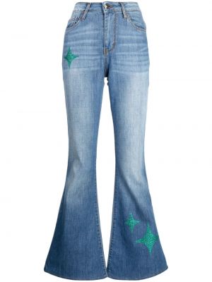 Stern bootcut jeans mit print ausgestellt Madison.maison blau
