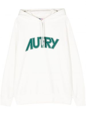 Pamučna hoodie s kapuljačom s printom Autry bijela