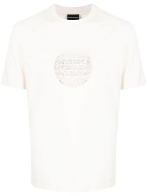 Pamut póló nyomtatás Emporio Armani fehér