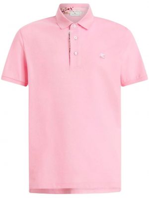 Поло тениска бродирана Etro розово