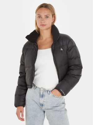 Pernata traper jakna Calvin Klein Jeans crna
