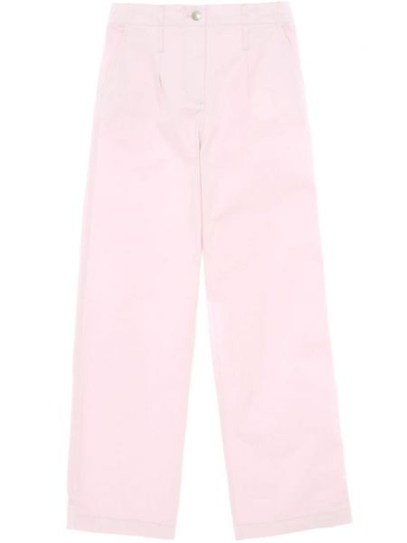 Παντελόνι σε φαρδιά γραμμή Samsoe Samsoe ροζ