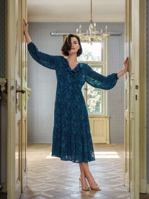 Midi haljina s cvjetnim printom Orsay plava
