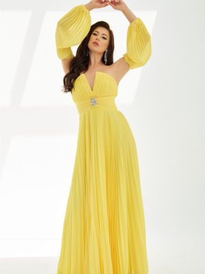 Вечерна рокля от шифон Carmen жълто