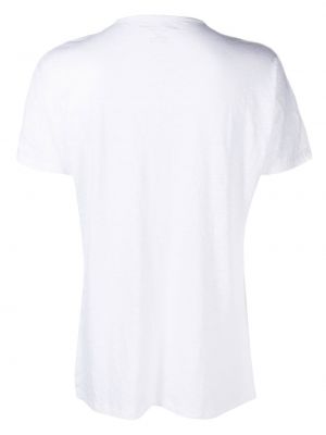 Lněné tričko Majestic Filatures bílé
