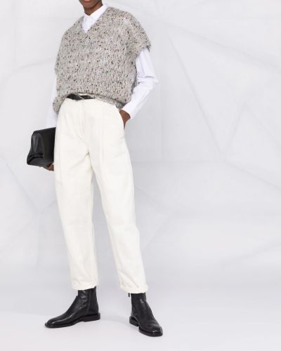Jersey con lentejuelas manga corta de tela jersey Brunello Cucinelli gris