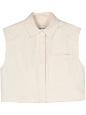 Βαμβακερό πουκάμισο Loulou Studio λευκό