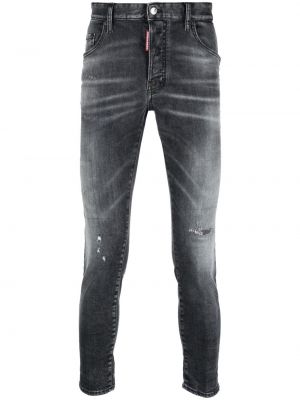 Jeansy skinny z dziurami Dsquared2 szare