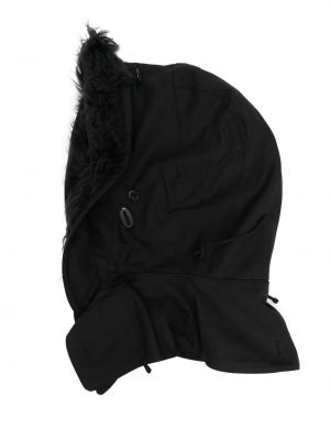 Pelz mütze mit kapuze Comme Des Garçons schwarz