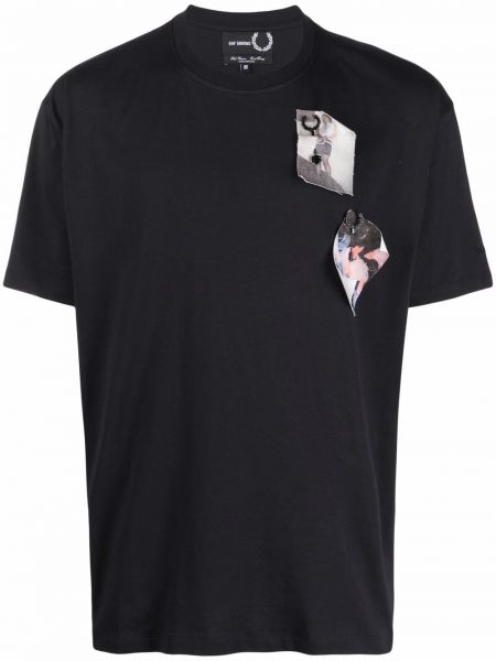 Camiseta con bordado Raf Simons X Fred Perry negro