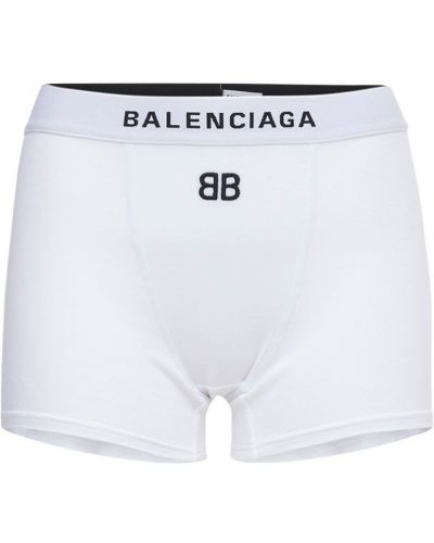 Pantalones cortos de algodón de tela jersey deportivos Balenciaga blanco