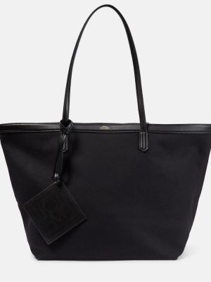 Usnjena nakupovalna torba Toteme črna