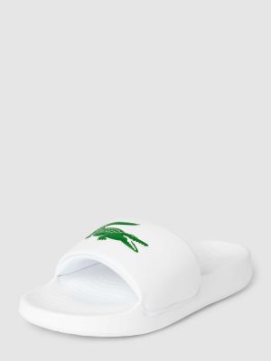 Sandały z nadrukiem Lacoste białe