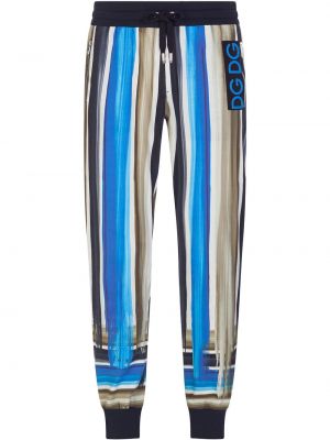 Pantalones de chándal ajustados a rayas Dolce & Gabbana azul