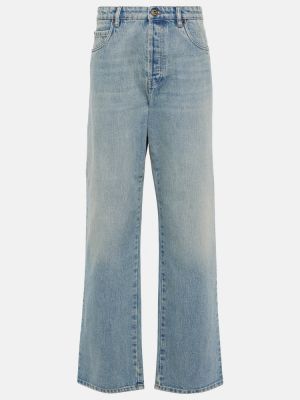 Voľné džínsy s nízkym pásom Miu Miu modrá