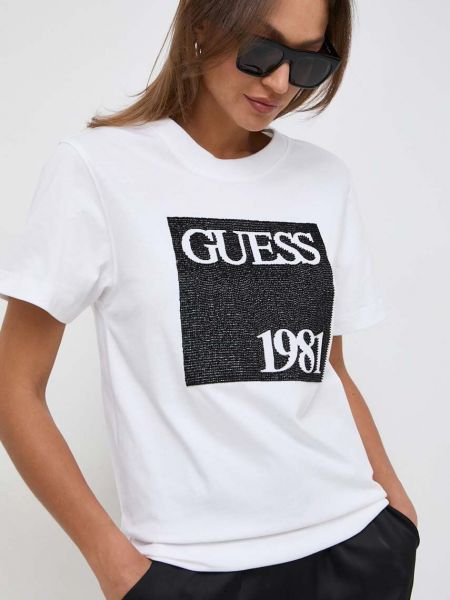 Pamučna majica Guess bijela