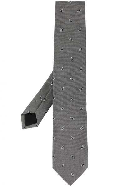 Corbata con estampado con estampado de cachemira D'urban gris
