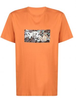 T-shirt en coton à imprimé Maharishi orange