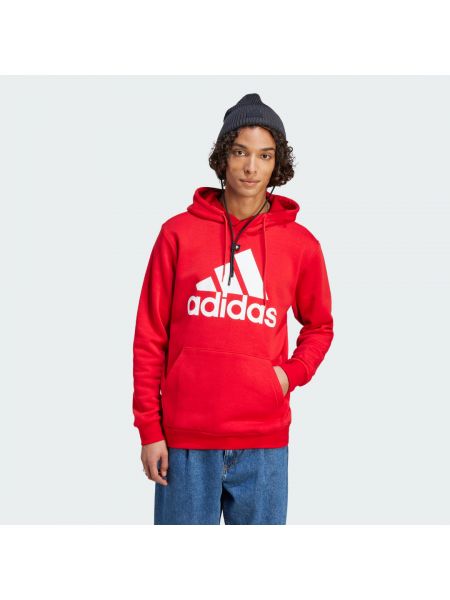 Bluza z kapturem polarowa Adidas czerwona