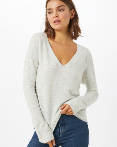 Меланжов пуловер Jdy бяло